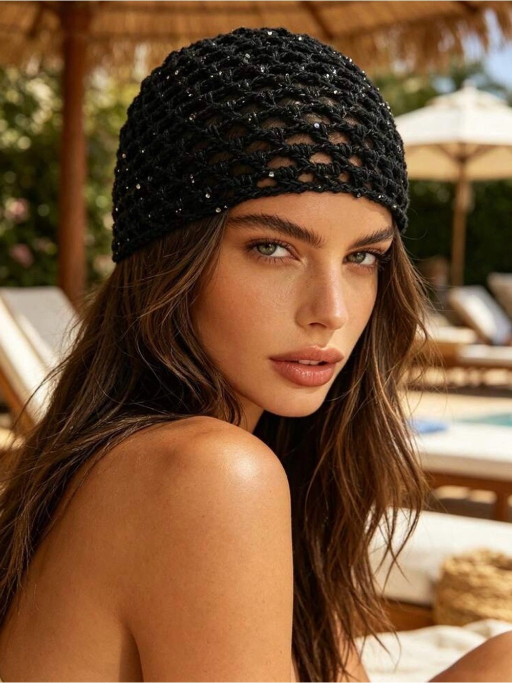 Roman Keflay Boho Black Handmade Crochet Hat